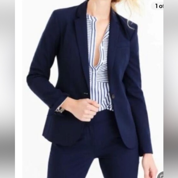 J. Crew Jackets & Blazers - J.Crew 1035 Bi Stretch Wool Tollegno 1900 Blazer OP Navy